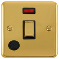 Click Deco Plus Polished Brass 20A Double Pole Switch with Neon and Flex DPBR523BK