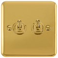 Click Deco Plus Polished Brass 2G Toggle Switch DPBR422