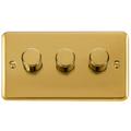 Click Deco Plus Polished Brass 3G LED Dimmer Switch DPBR163