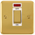 Click Deco Plus Polished Brass 45A Cooker Switch with Neon DPBR501WH