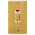 Click Deco Plus Polished Brass 45A Cooker Switch with Neon DPBR503WH