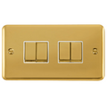 Click Deco Plus Polished Brass 4G Light Switch DPBR414WH