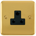 Click Deco Plus Polished Brass 5A Unswitched Socket DPBR038BK