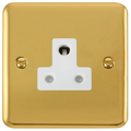 Click Deco Plus Polished Brass 5A Unswitched Socket DPBR038WH