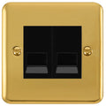 Click Deco Plus Polished Brass Double Slave Telephone Socket DPBR126MBK