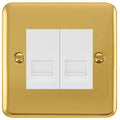 Click Deco Plus Polished Brass Double Slave Telephone Socket DPBR126MWH