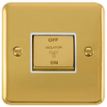 Click Deco Plus Polished Brass 10A Fan Isolator Switch DPBR520WH