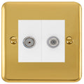 Click Deco Plus Polished Brass TV and Satellite Isolated Socket DPBR157MWH