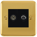 Click Deco Plus Polished Brass TV and Satellite Non-Isolated Socket DPBR170MBK