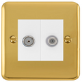 Click Deco Plus Polished Brass TV and Satellite Non-Isolated Socket DPBR170MWH
