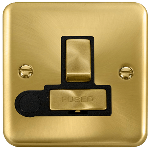 Click Deco Plus Satin Brass 13A Switched Spur with Flex DPSB551BK available from RS Electrical Supplies
