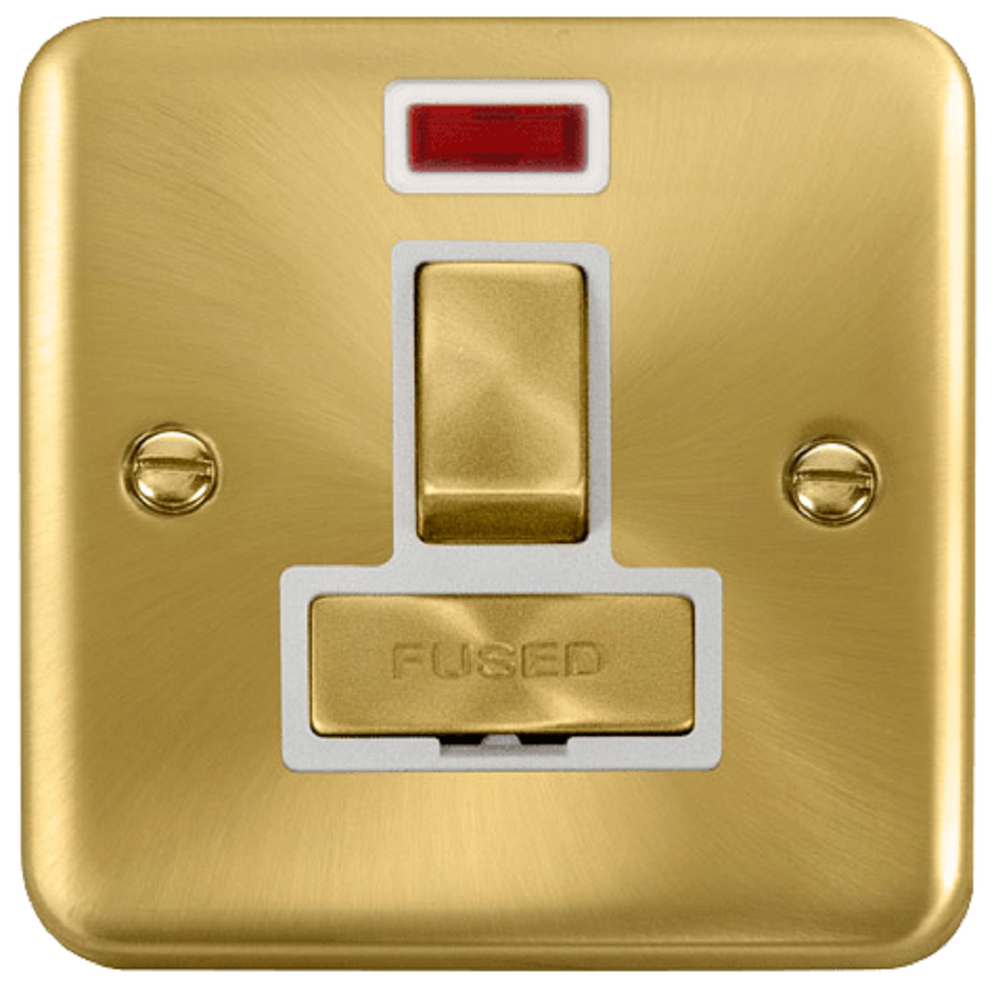 Click Deco Plus Satin Brass 13A Switched Spur with Neon DPSB752WH | RS ...