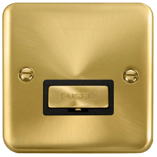 Click Deco Plus Satin Brass 13A Unswitched Spur DPSB750BK available from RS Electrical Supplies
