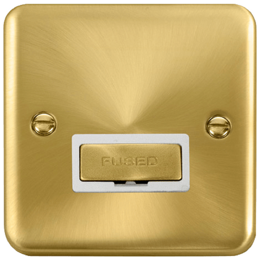 Click Deco Plus Satin Brass 13A Unswitched Spur DPSB750WH available from RS Electrical Supplies