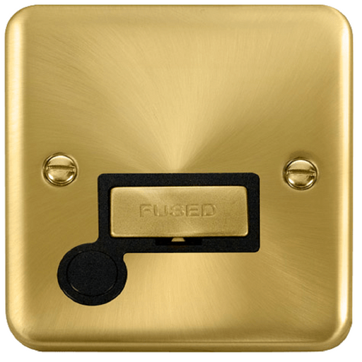 Click Deco Plus Satin Brass 13A Unswitched Spur with Flex DPSB550BK available from RS Electrical Supplies
