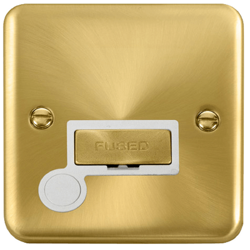 Click Deco Plus Satin Brass 13A Unswitched Spur with Flex DPSB550WH available from RS Electrical Supplies