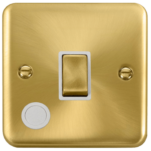 Click Deco Plus Satin Brass 20A Double Pole Switch with Flex DPSB522WH available from RS Electrical Supplies