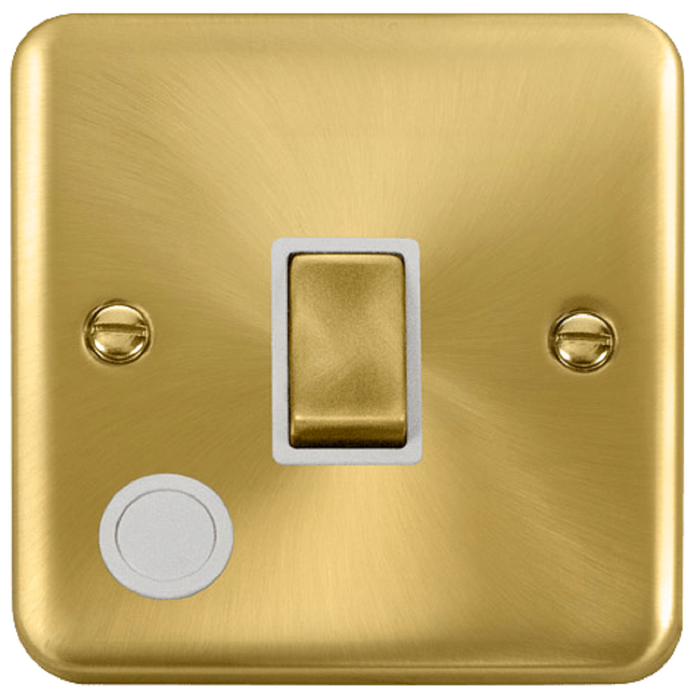 Click Deco Plus Satin Brass 20A Double Pole Switch with Flex DPSB522WH available from RS Electrical Supplies