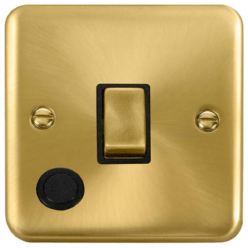 Click Deco Plus Satin Brass 13A Switched Spur with Flex and Neon DPSB552BK available from RS Electrical Supplies