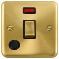 Click Deco Plus Satin Brass 20A Double Pole Switch with Neon and Flex DPSB523BK available from RS Electrical Supplies