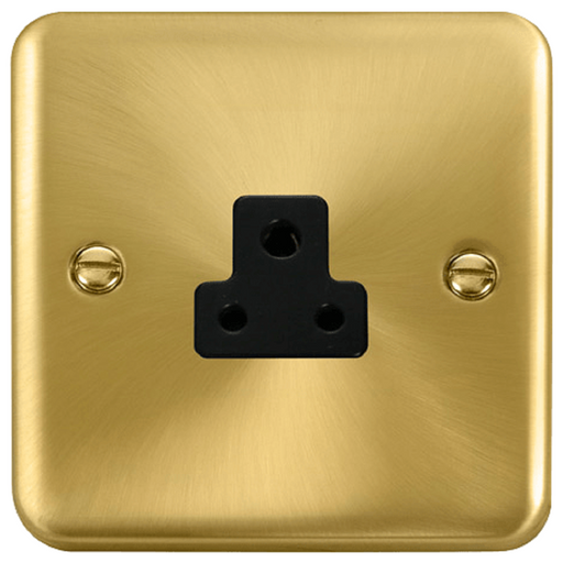 Click Deco Plus Satin Brass 2A Unswitched Socket DPSB039BK available from RS Electrical Supplies