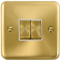 Click Deco Plus Satin Brass 2G Light Switch DPSB412WH available from RS Electrical Supplies