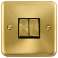 Click Deco Plus Satin Brass 2W & Intermediate Switch DPSB4125BK available from RS Electrical Supplies