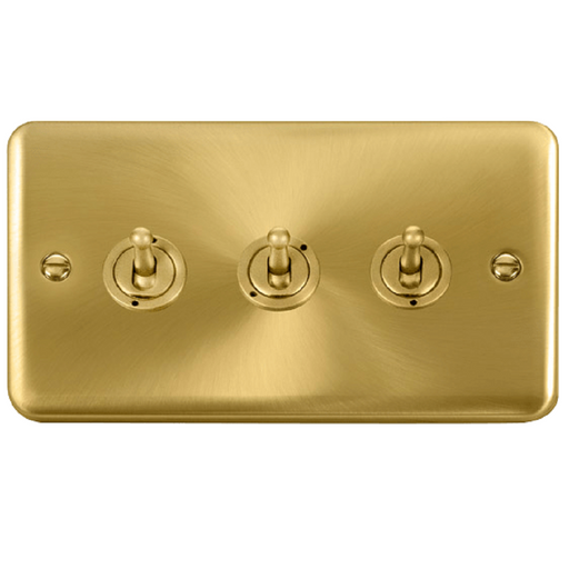 Click Deco Plus Satin Brass 3G Toggle Switch DPSB423 available from RS Electrical Supplies