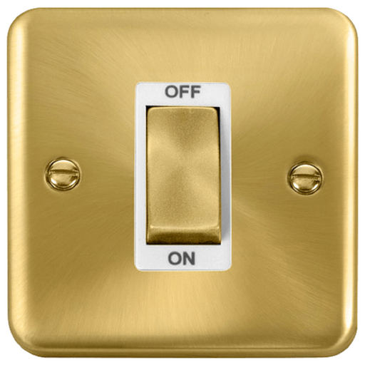 Click Deco Plus Satin Brass 45A Cooker Switch DPSB500WH available from RS Electrical Supplies