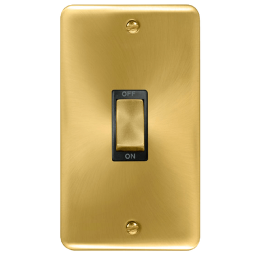 Click Deco Plus Satin Brass 45A Cooker Switch DPSB502BK available from RS Electrical Supplies