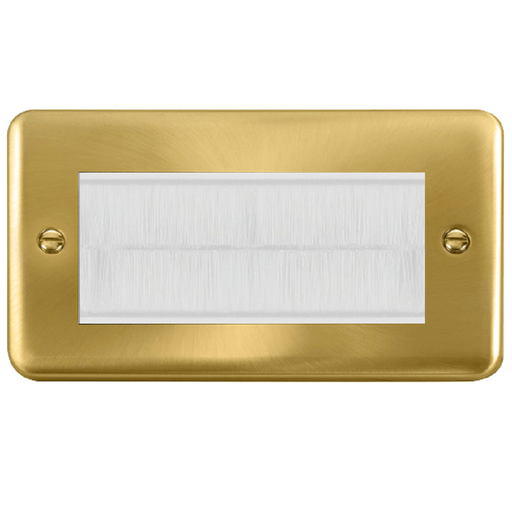 Click Deco Plus Satin Brass 4G Cable Brush Outlet DPSB4BRUSHWH available from RS Electrical Supplies