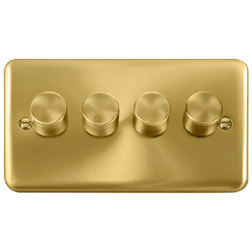 Click Deco Plus Satin Brass 4G LED Dimmer Switch DPSB164 available from RS Electrical Supplies