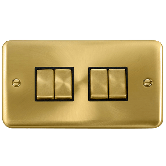 Click Click Click Switch Light Click Deco Plus Satin Brass 4G Light Switch DPSB414BK | RS Electrical ...