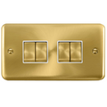 Click Deco Plus Satin Brass 4G Light Switch DPSB414WH available from RS Electrical Supplies