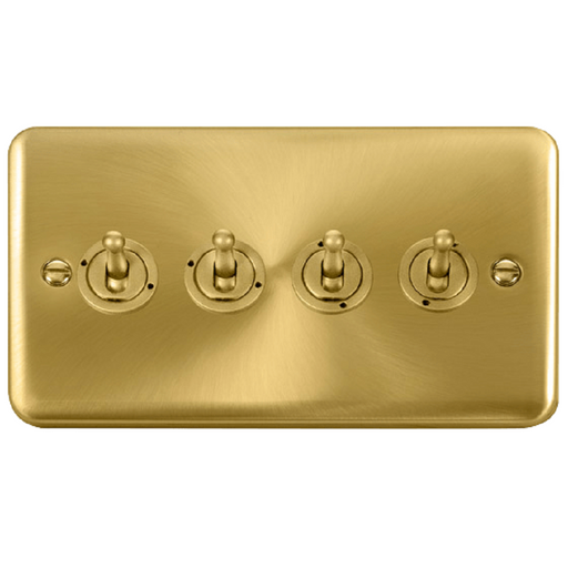 Click Deco Plus Satin Brass 4G Toggle Switch DPSB424 available from RS Electrical Supplies
