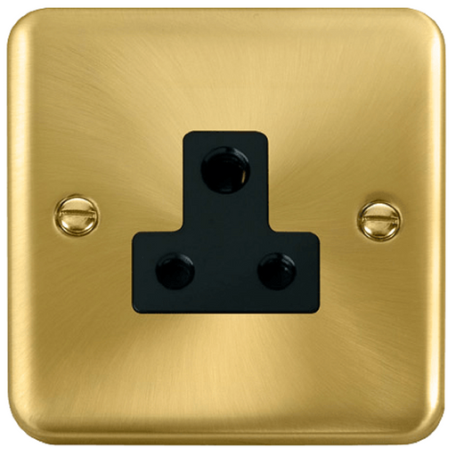 Click Deco Plus Satin Brass 5A Unswitched Socket DPSB038BK available from RS Electrical Supplies