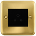 Click Deco Plus Satin Brass 5A Unswitched Socket DPSB038MBK available from RS Electrical Supplies