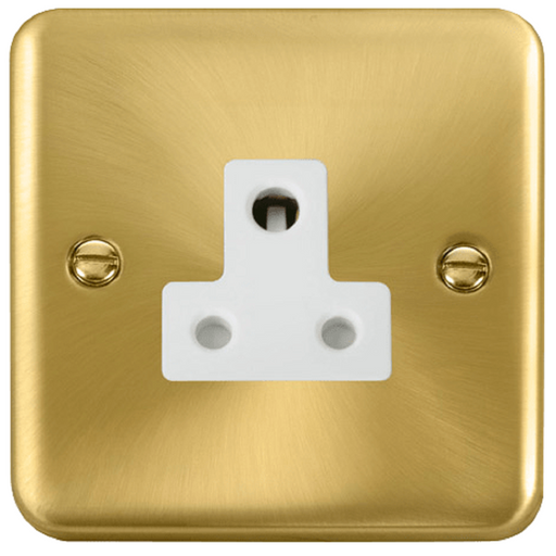Click Deco Plus Satin Brass 5A Unswitched Socket DPSB038WH available from RS Electrical Supplies