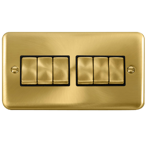 Click Deco Plus Satin Brass 6G Light Switch DPSB416BK available from RS Electrical Supplies