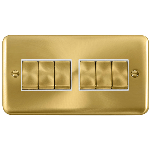 Click Deco Plus Satin Brass 6G Light Switch DPSB416WH available from RS Electrical Supplies