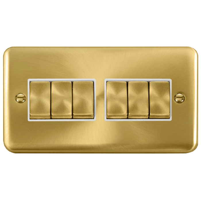 Click Deco Plus Satin Brass 6G Light Switch DPSB416WH available from RS Electrical Supplies