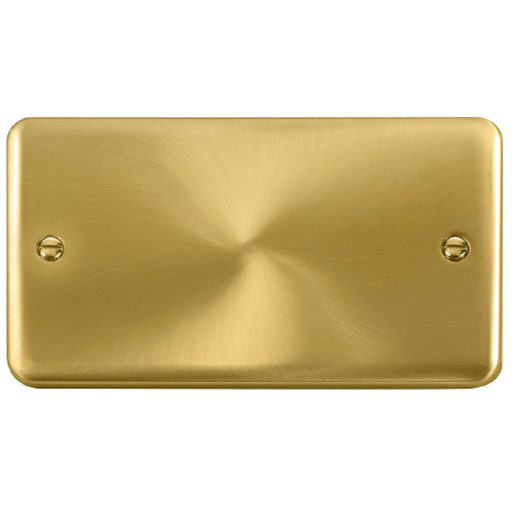 Click Deco Plus Satin Brass Double Blank Plate DPSB061 available from RS Electrical Supplies