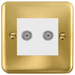 Click Deco Plus Satin Brass Double TV Socket DPSB066MWH available from RS Electrical Supplies