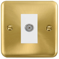 Click Deco Plus Satin Brass Isolated TV Socket DPSB158MWH available from RS Electrical Supplies