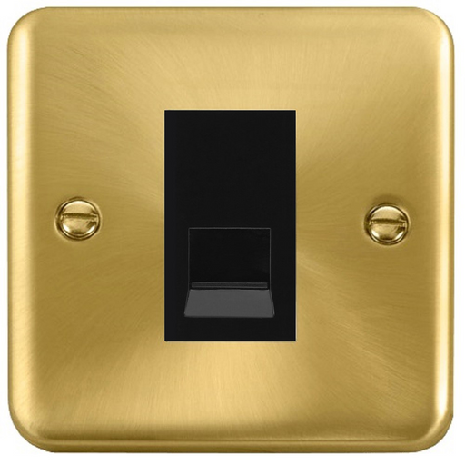 Click Deco Plus Satin Brass Master Telephone Socket DPSB120MBK available from RS Electrical Supplies