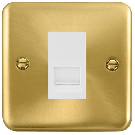Click Deco Plus Satin Brass Master Telephone Socket DPSB120MWH available from RS Electrical Supplies