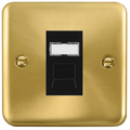 Click Deco Plus Satin Brass RJ11 Socket DPSB115MBK available from RS Electrical Supplies
