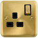 Click Deco Plus Satin Brass 13A Single Socket DPSB535BK available from RS Electrical Supplies