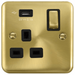 Click Deco Plus Satin Brass 13A Single USB Socket DPSB571UBK available from RS Electrical Supplies