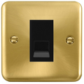Click Deco Plus Satin Brass Slave Telephone Socket DPSB125MBK available from RS Electrical Supplies